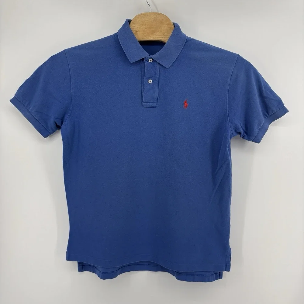 Polo‎ Ralph Lauren Mens Large Blue Red Pony Polo Short Sleeve